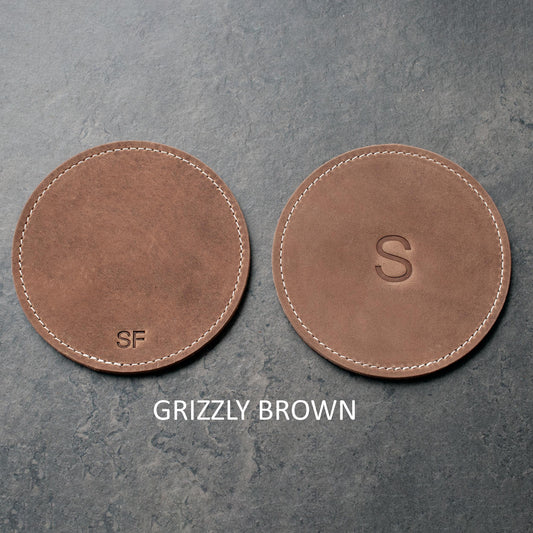 Personalized Leather Coaster Set, Anniversary Gift, Housewarming