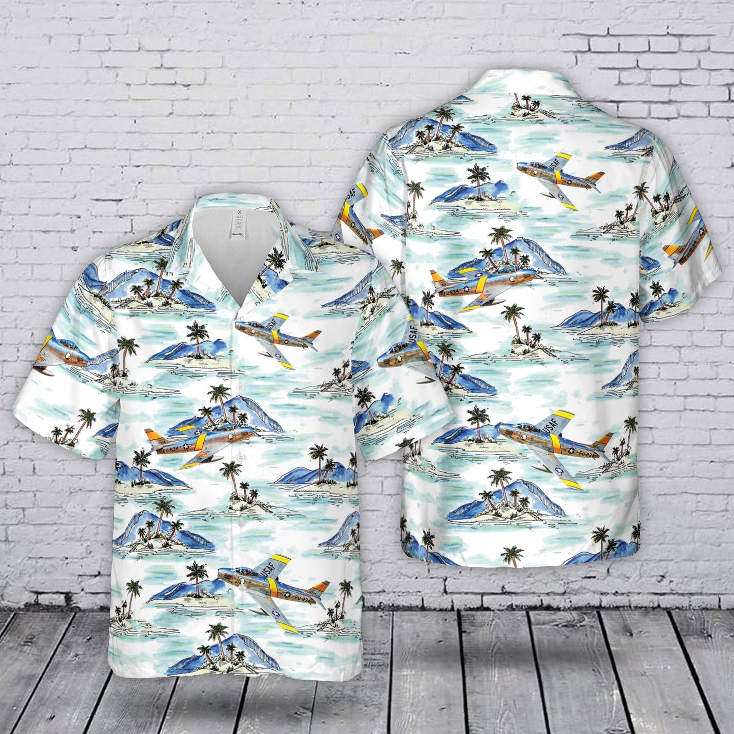 USAF F-86F Sabre Air Museum Hawaiian Shirt