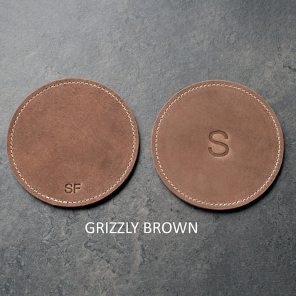 Personalized Leather Coaster Set, Anniversary Gift, Housewarming