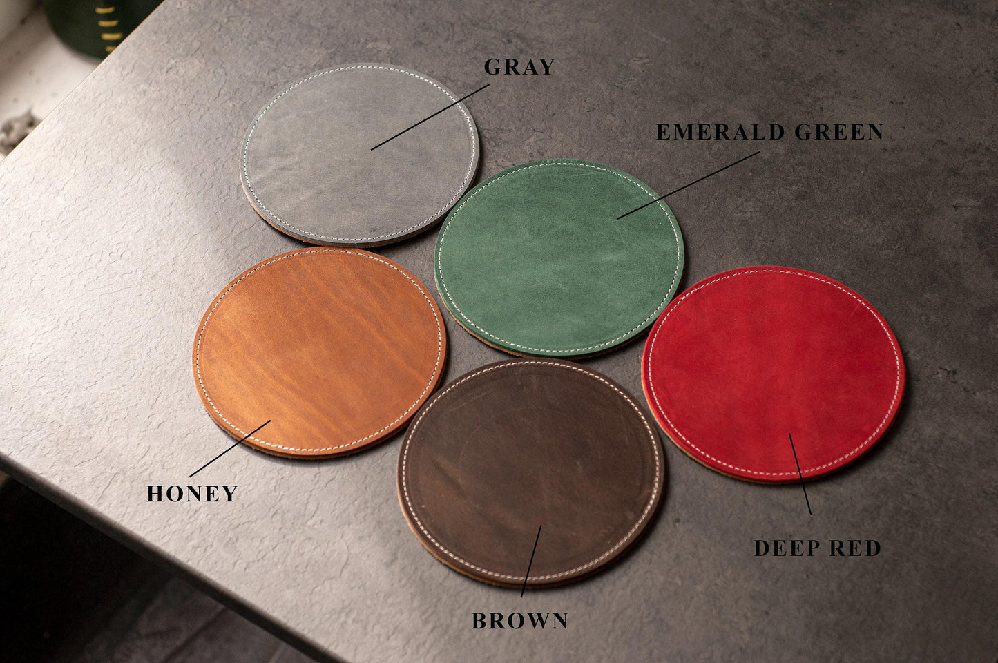 Custom Logo/artwork Leather Coaster , Bulk Order Laser Engraved Round Whiskey Coasters, Corporate Gift