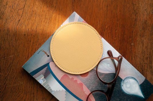 Personalized Leather Coasters Set, Colorful Anniversary Housewarming Gift