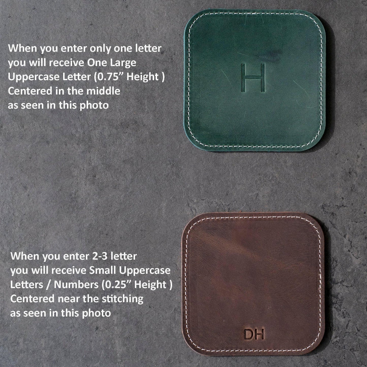 Personalized Leather Whiskey Coaster Set ,customized Square Coffee Mug Mat , 3rd Anniversary Gift For Husband Wife Housewarming Mothers Day