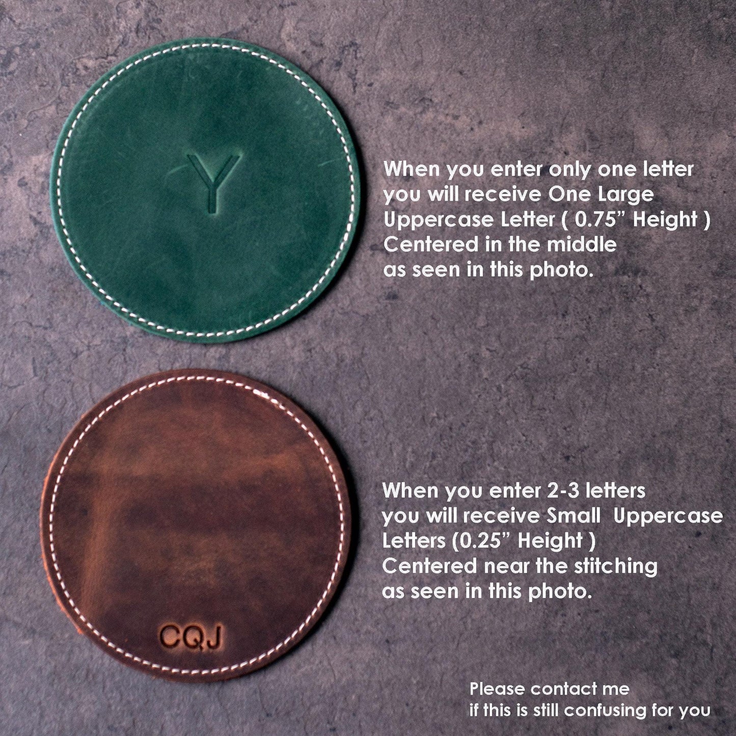 Personalized Leather Coaster Set, Customized Round Whiskey Coasters Coffee Mug Mat, 3rd Anniversary, Mothers Day Gift, Initial Coaster