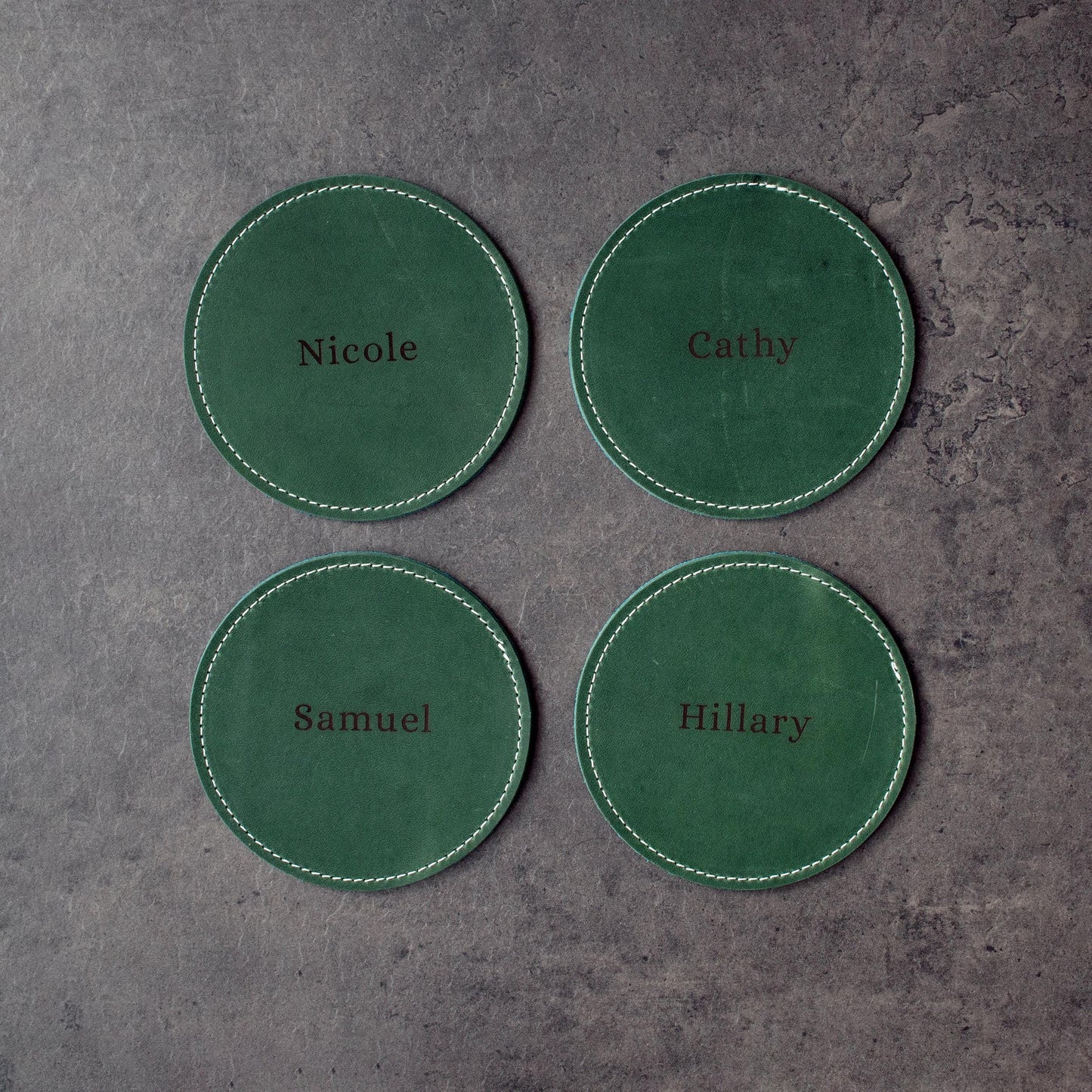 Custom Logo/artwork Leather Coaster , Bulk Order Laser Engraved Round Whiskey Coasters, Corporate Gift