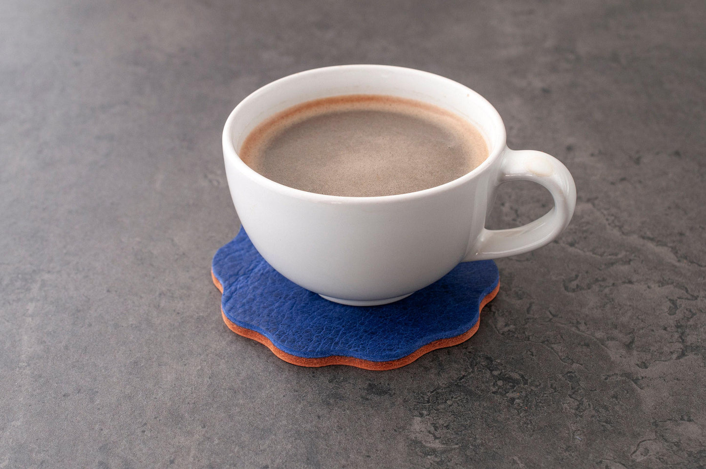 Tricolor Leather Coasters Set Of 3: Wavy Edge Mug Mats