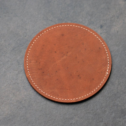 Imperfect Leather Coasters Set Of 2, Handmade Suede Backing
