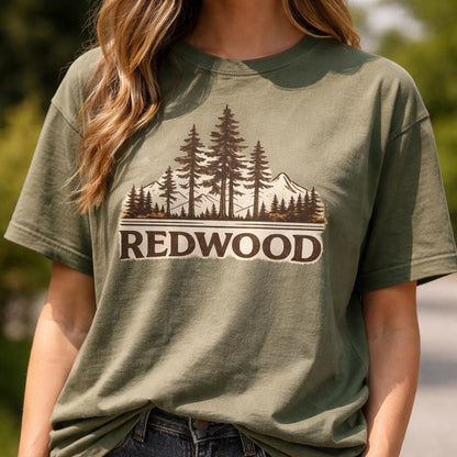 Redwood Shirt, Vintage Forest Graphic Tee, Nature Lover T Shirt, National Park Style Tee, Outdoor Hiking Gift, Unisex Woodland Shirt